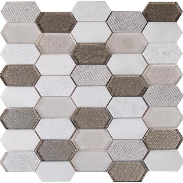 MSI Inessa Blanco Picket 11.75 in. x 12 in. Mixed Multi-Surface Floor and Wall Tile (1 sq. ft./Each)