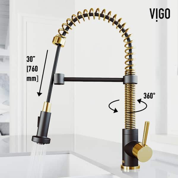 VIGO Edison Single Handle Pull-Down Sprayer Kitchen Faucet in
