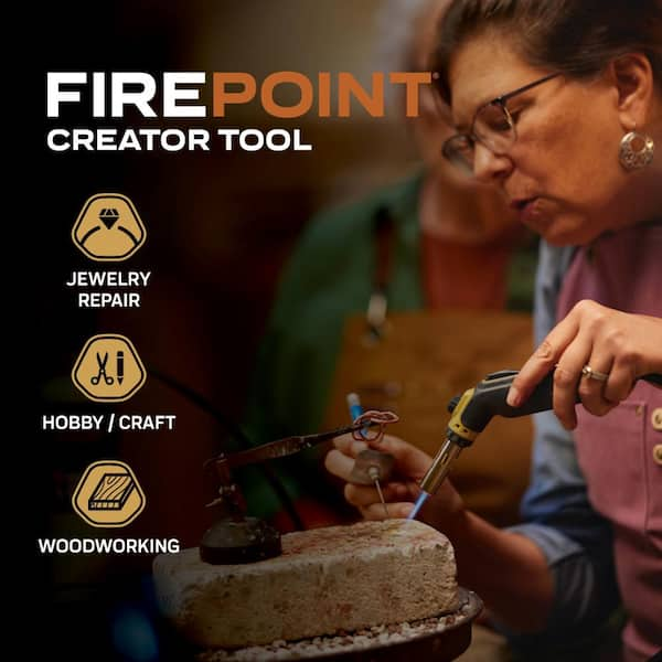 FirePoint Creator Tool Compatible w/MAP-Pro Gas and Propane Gas with 41in Flexible Extended Hose and Fuel Cylinder Stand