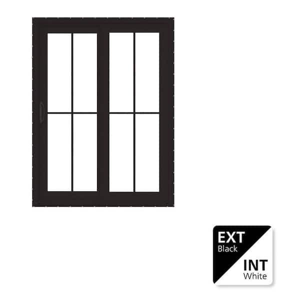 JELD-WEN V4500 60x80 Right-Hand Low-E Black Vinyl Double Prehung