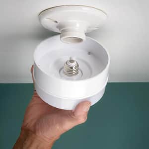 Spin Light 5 in. Closet Basement Utility LED Flush Mount Ceiling Light 600 Lumens 4000K Bright White