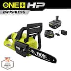 ONE+ HP 18V Brushless 10 in. Battery Chainsaw with 4.0 Ah Battery and Charger