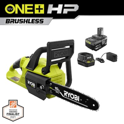ONE+ HP 18V Brushless 10 in. Cordless Battery Chainsaw with 4.0 Ah Battery and Charger