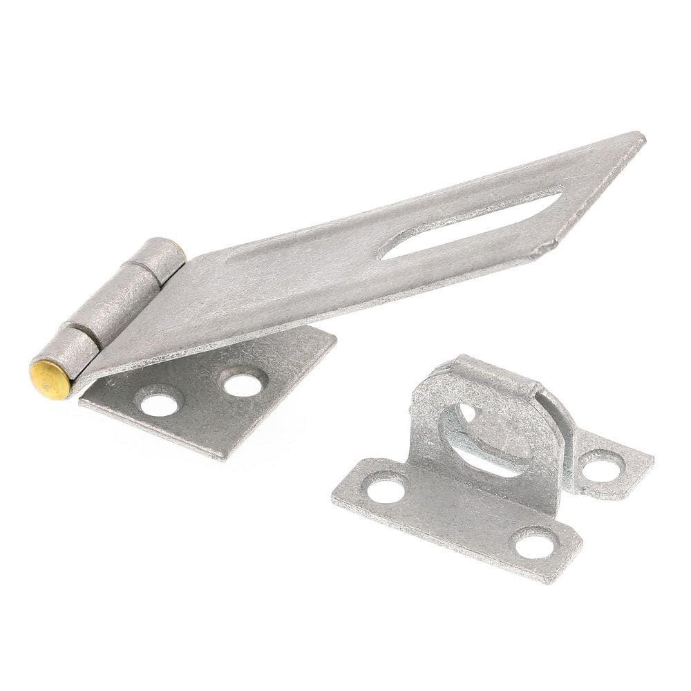 Door and Gate Safety Hasp Hinge Latch w/ Fixed Staple 4-3/8 inch w/ Screws Galvanized w/ Solid Brass Pin (Single Pack) price history on PriceWatchPro
