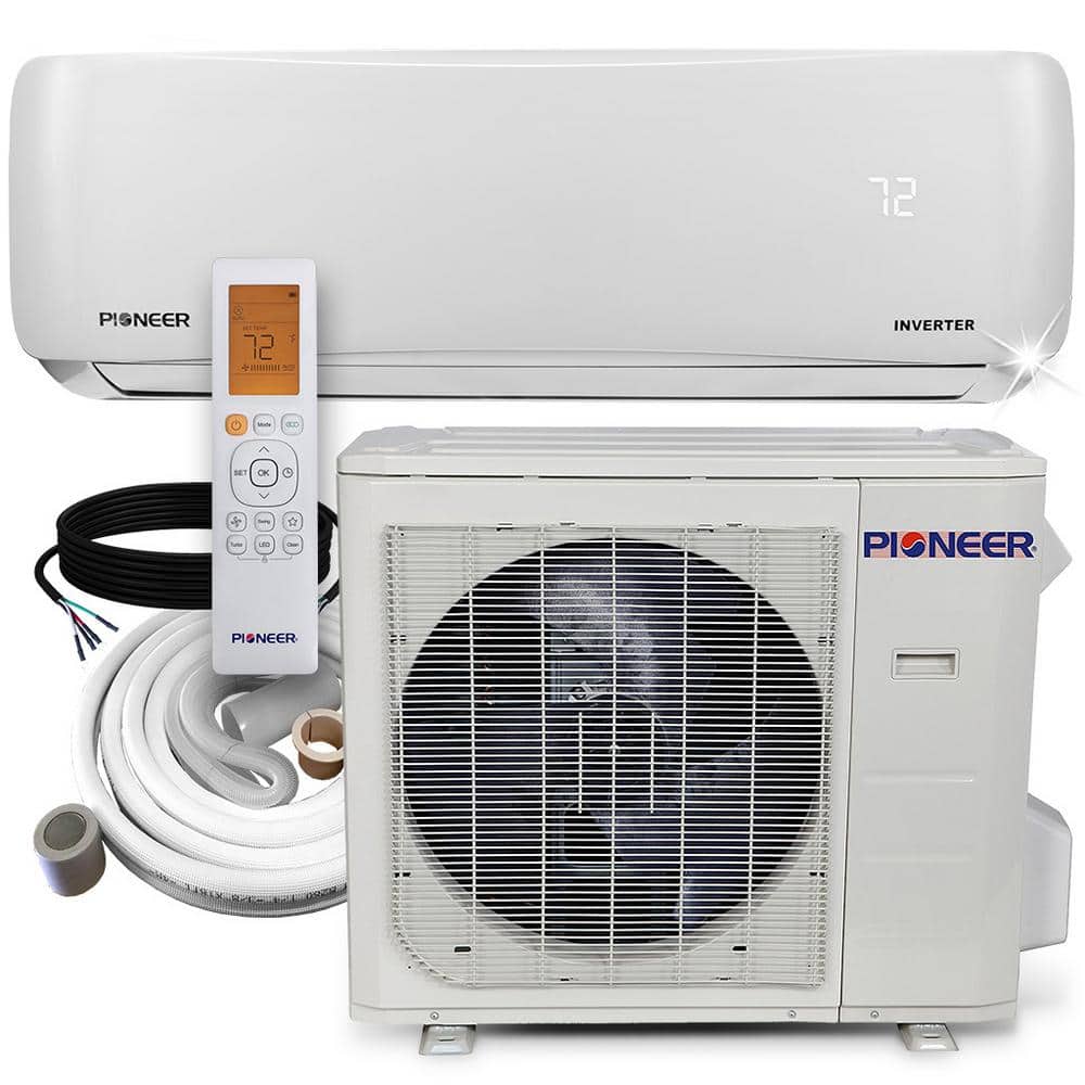 Pioneer 18,000 BTU 1.5 Ton 19 SEER Ductless Mini Split Air Conditioner Heat Pump Variable Speed DC Inverter+ System 208/230V, White -  WYS018GMFI20RL