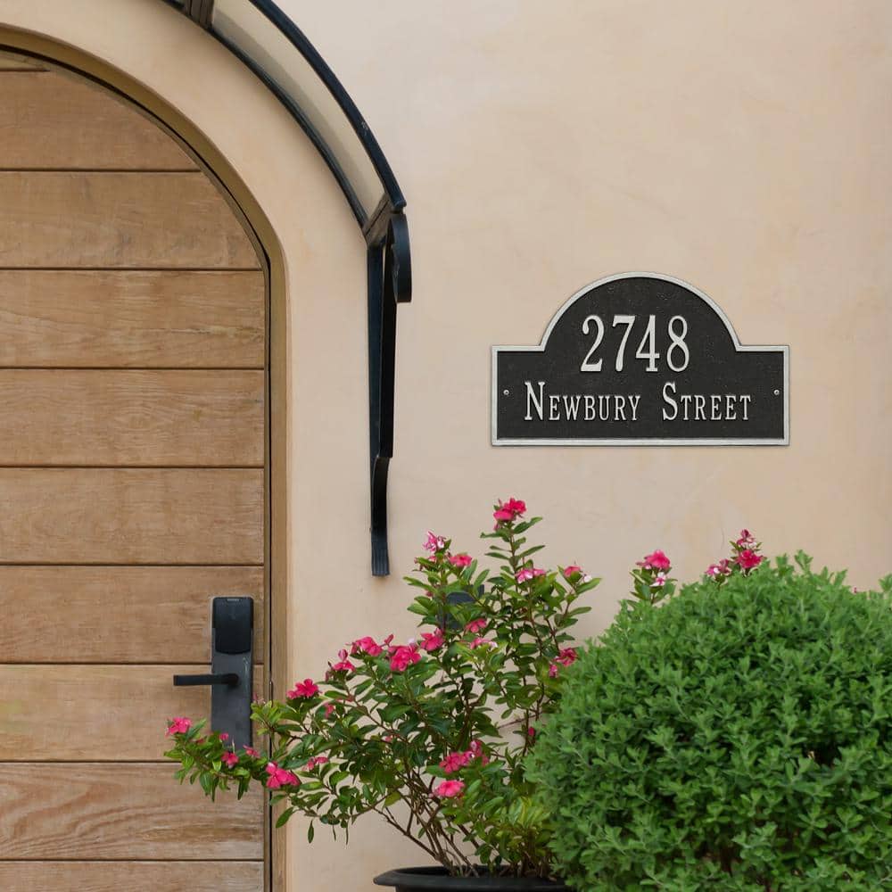 Black and Silver Metal Arch Marker Wall Plaque