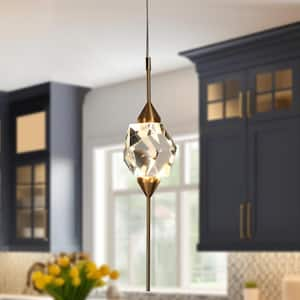 Lucivagus 6-Watt 1-Light Plating Brass Integrated LED Mini Pendant Light with Crystal Decoration