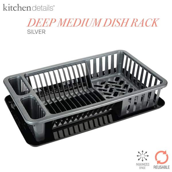OXO PP/Stainless Steel Large Capacity Dish Rack Gray