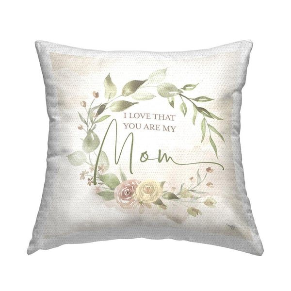 Appreciative Mother's Day Phrase Off-White Square Outdoor Throw Pillow