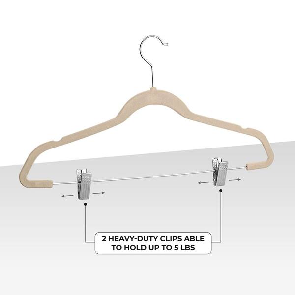 OSTO Ivory Velvet Hangers 100-Pack OV-113-100-IV-H - The Home Depot