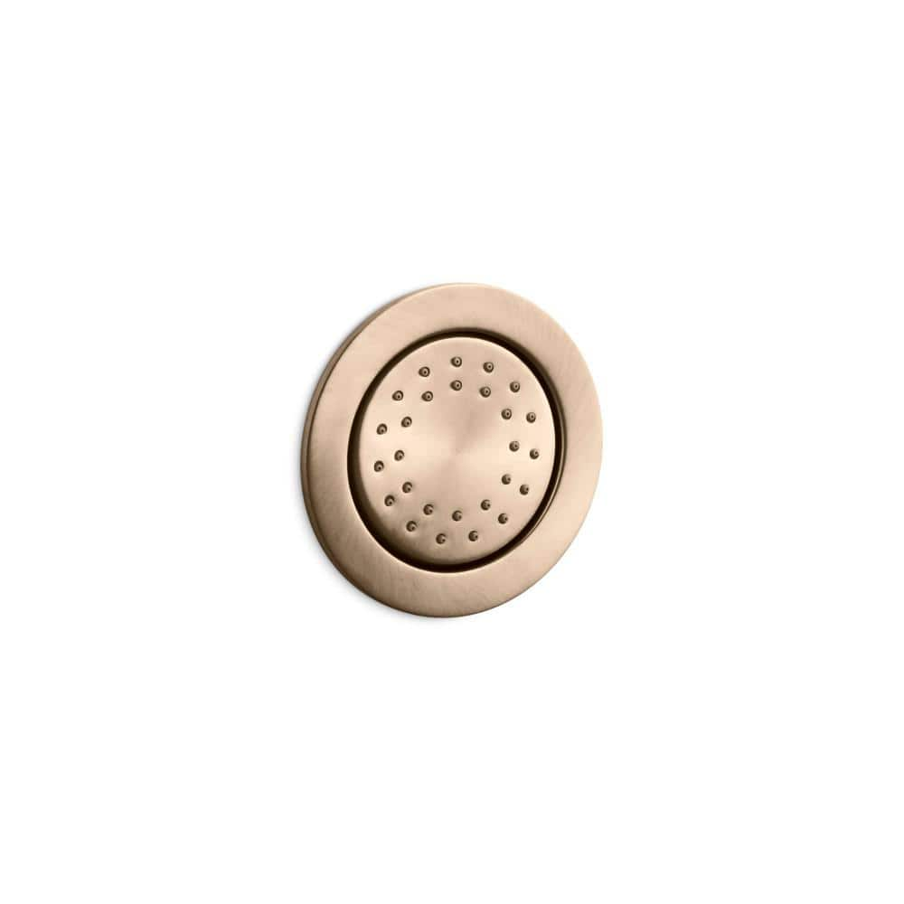 KOHLER WaterTile Round 27-Nozzle 1-Spray Patterns 1.0 GPM 4.875 in. Wall Mount Fixed Shower Head in Vibrant Brushed Bronze