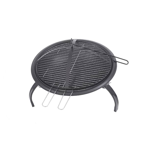 Foldable Outdoor Fire Pit Cooking Grill Grate Chrome Plated BBQ Fire Pit Grill 