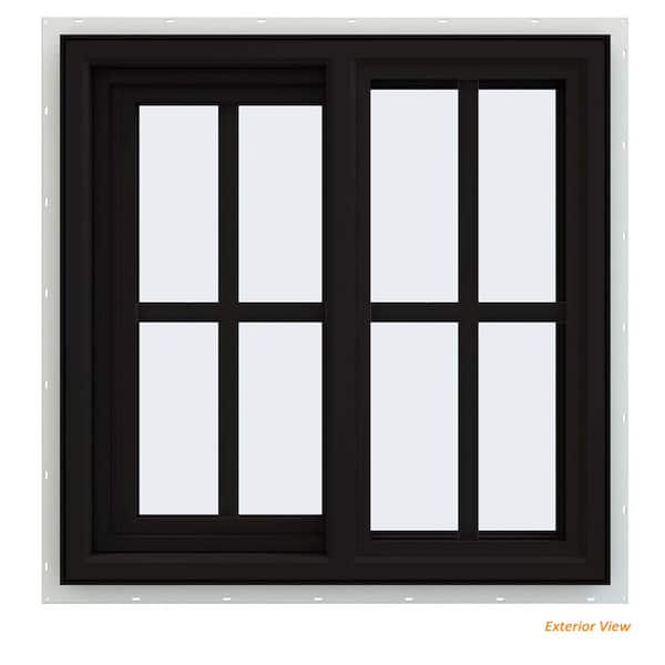 JELD-WEN 24 in. x 24 in. V-4500 Series Black Exterior/White