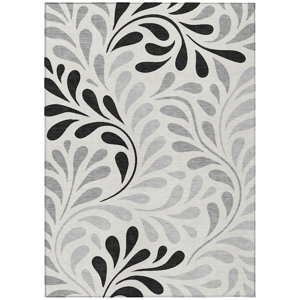 Chantille Machine Washable Indoor/Outdoor Abstract ACN2411 Ivory 5 ft. x 7 ft. 6 in. Area Rug