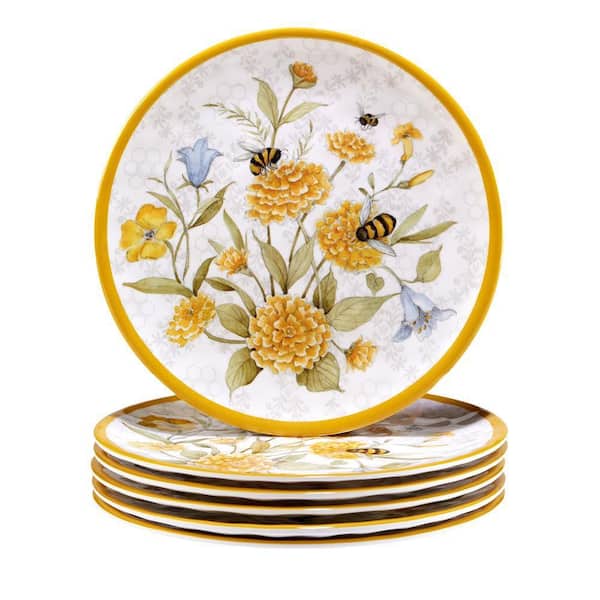 Certified International Bee Sweet Assorted Colors Salad Plate (Set of 6)