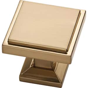 Classic Square 1-1/9 in. (28 mm) Champagne Bronze Cabinet Knob (10-Pack)