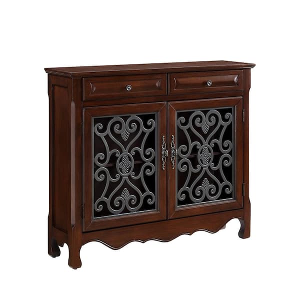 Powell Company Fabron 41 in. Light Cherry Standard Rectangle Wood Console Table with Drawers