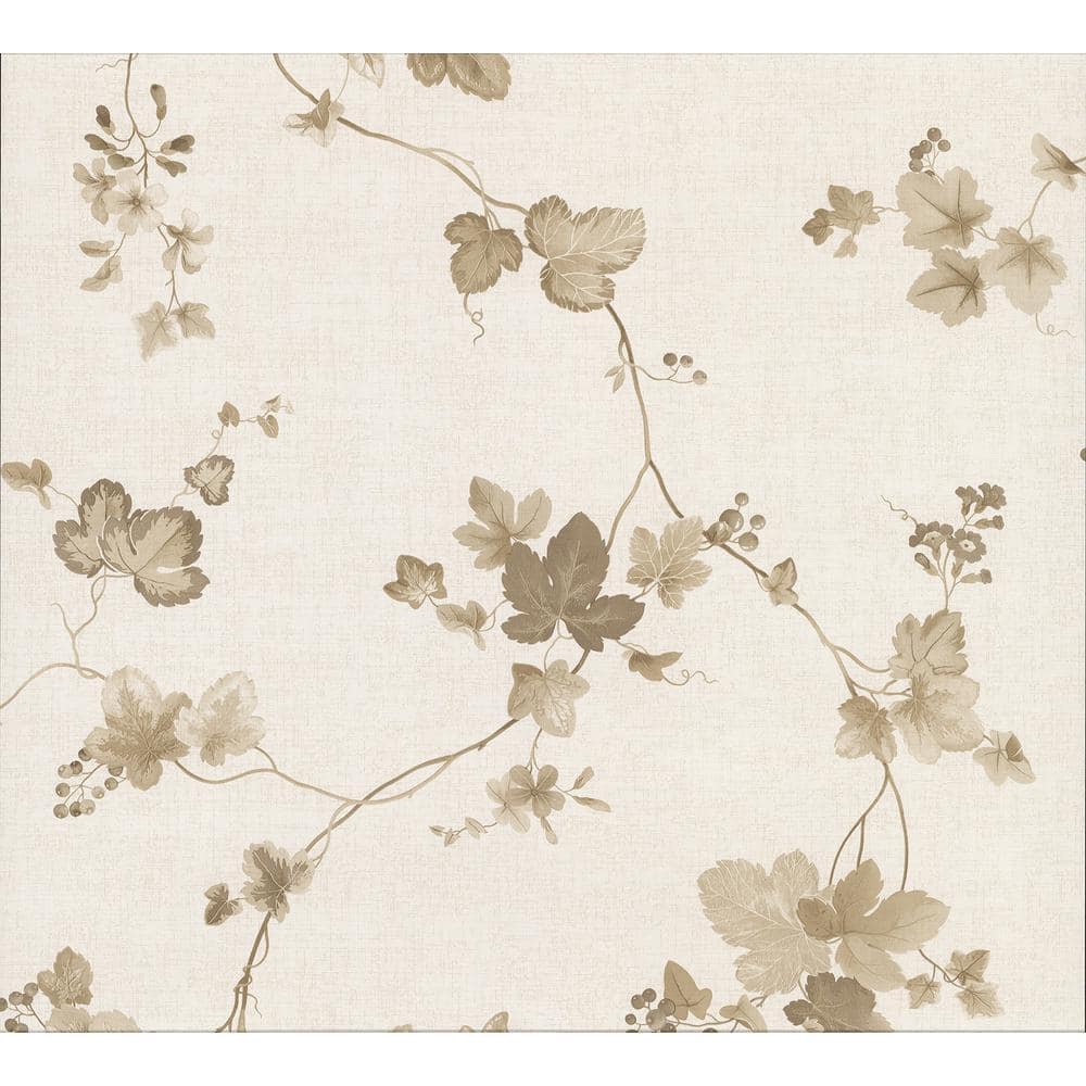 Symon Light Brown Leaf Trail Strippable Roll (Covers 56.4 sq. ft.)