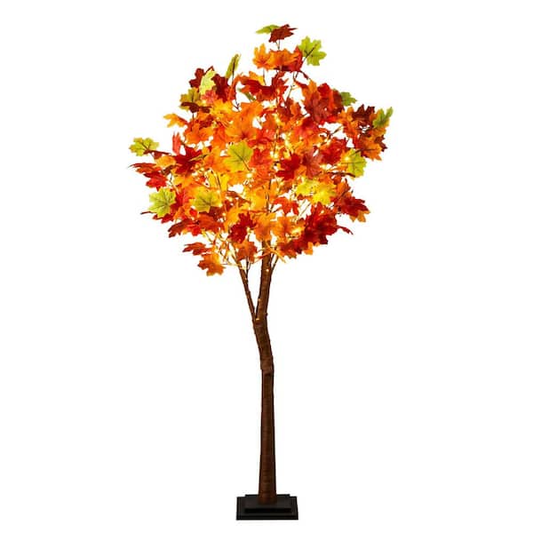 5 ft. Pre-Lit Shades of Autumn Maple Artificial Fall Tree with 270 Warm White LED Lights