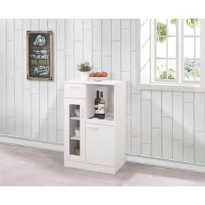 SignatureHome White Finish Wood Material Gremlin Kitchen Cabinet Pull Out Shelf lauded Size:16"W x 38"L x 24"H