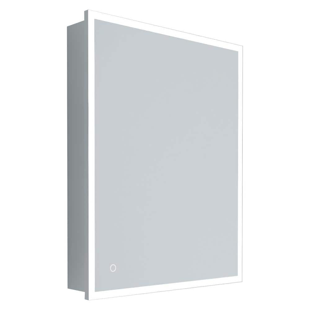 24 in. W x 30 in. H Rectangular Silver Anti-Fog LED LightedAluminum Recesse