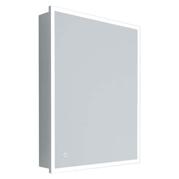 Unbranded 24 in. W x 30 in. H Rectangular Silver Anti-Fog LED LightedAluminum Recessed/Surface Mount Medicine Cabinet with Mirror
