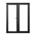 TEZA DOORS Teza French Doors 61.5 in. x 80 in. Matte Black Aluminum ...