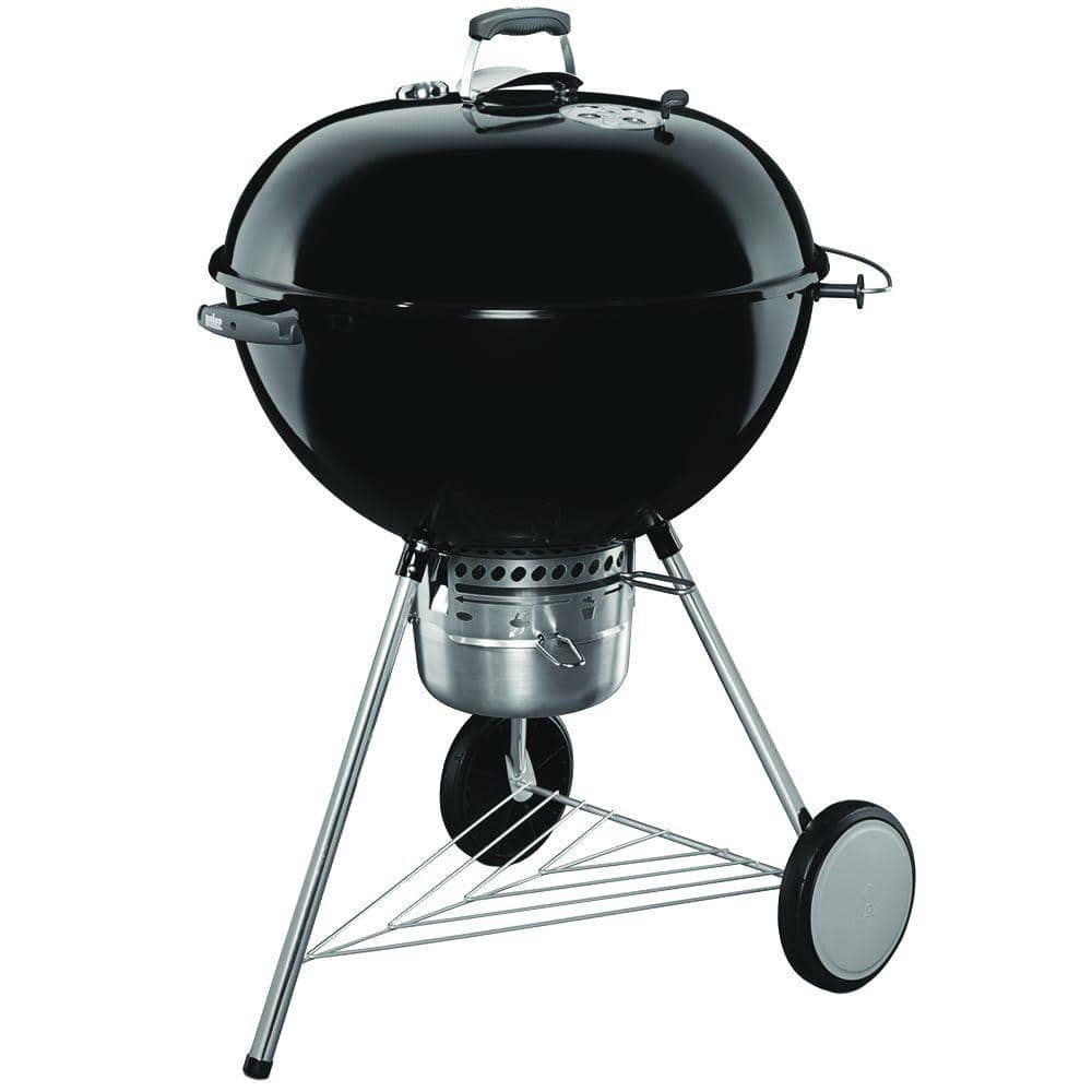Volwassen arm factor Weber 26 in. Original Kettle Premium Charcoal Grill in Black with Built-In  Thermometer 16401001 - The Home Depot