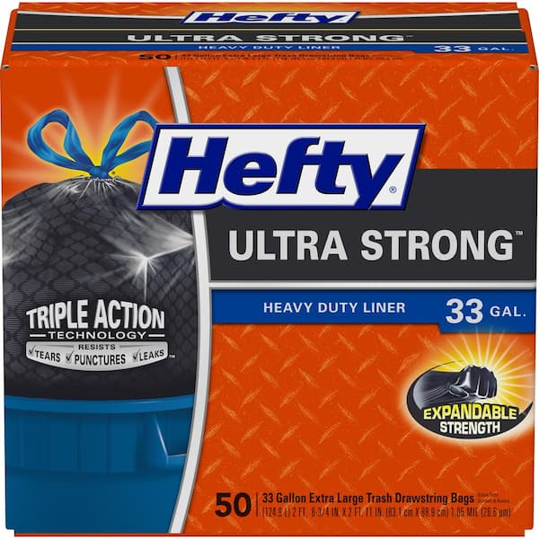 Hefty Ultra Strong Draw String 33 Gal. Trash Bags (50-Count)