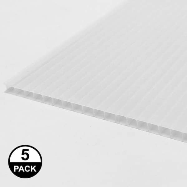 LEXAN Thermoclear 24 in. x 24 in. x 1/4 in. (6mm) Opal Multiwall Polycarbonate Sheet (5-Pack)