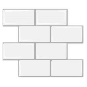 5 Sheets,Marble White,Thicker Design HomeyMosaic Peel and Stick Backsplash Tile for Kitchen 12x12 3D Wall Vinyl Stickers Subway Panel