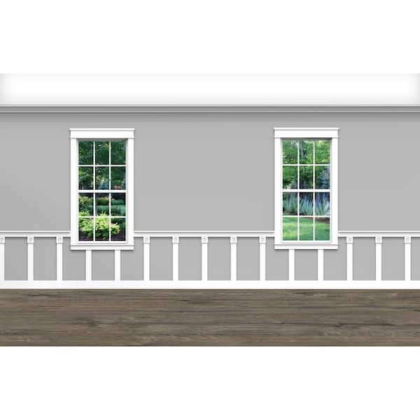 Ornamental Mouldings .75 in. D x 32 in. W x 92 in. L Unfinished Aspen Wood Bryson Wainscot Kit Panel Moulding