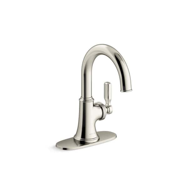 KOHLER Paces Single Handle Single Hole Bathroom Faucet in Vibrant Polished Nickel