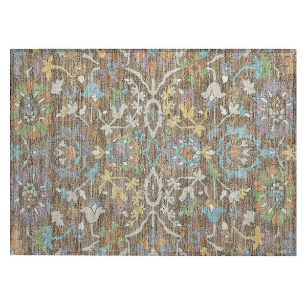 Chantille Machine Washable Indoor/Outdoor Abstract ACN2587 Mocha 2 ft. x 3 ft. Accent Rug