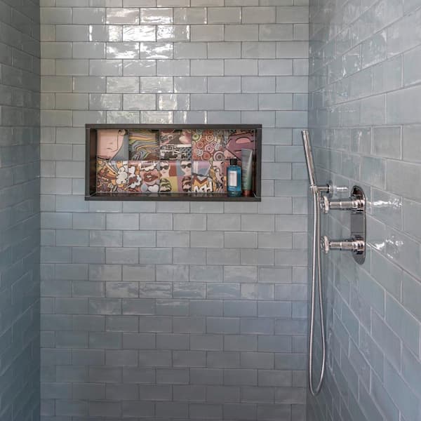Merola Tile Chester Acqua 3 In X 6, Tile For Bathroom Walls Home Depot