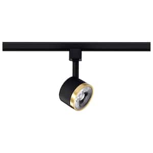 Matte Black/Brushed Brass Integrated LED Fixed Track Round Back Head
