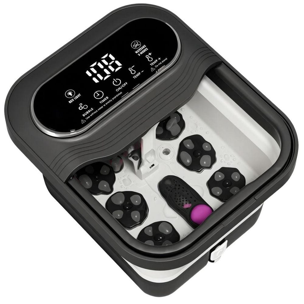 Collapsible Foot Spa Electric Rotary Massage, Foot Bath with Heat, Bubble, and 24 Motorized Shiatsu Massage Balls price history on PriceWatchPro