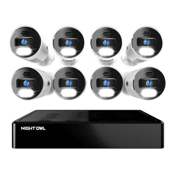Night Owl BTN8 Series 8-Channel 4K Wired NVR Security System with 2TB Hard Drive and (8) 4K IP Spotlight 2-Way Audio Cameras