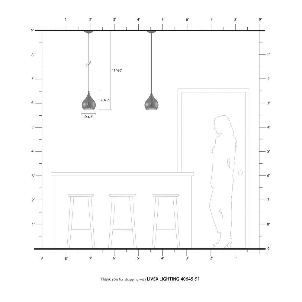 Mini Brushed Nickel LED Pendant with Smoke Glass - Indoor/Outdoor