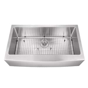 Farmhouse Apron Front Stainless Steel 32-7/8 in. Single Bowl Kitchen Sink