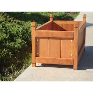 Garden 24 in. x 24 in. x 24 in. 1905 Super Deck Finished Redwood Solid Planter Box