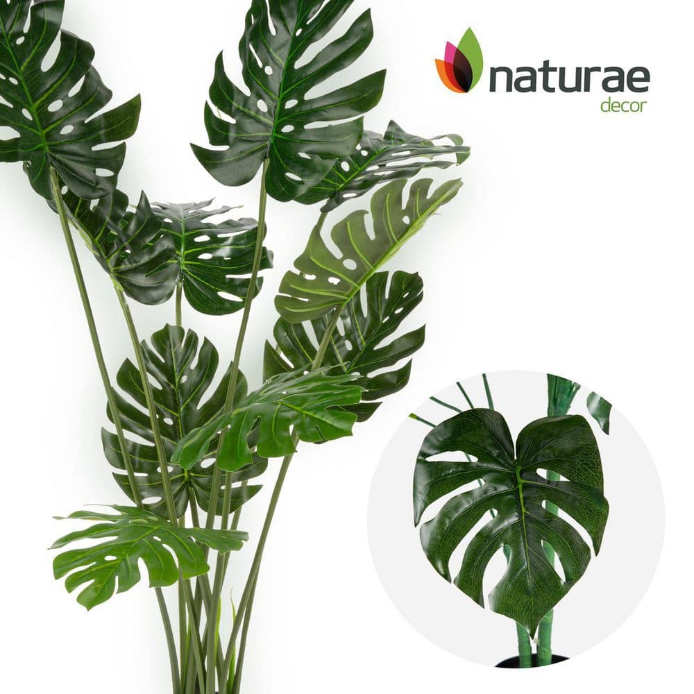 Large Green Plastic Monstera Philodendron Outdoor Floor Plant