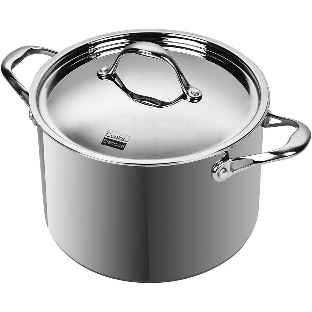 Large Stainless Steel Stockpot with Lid for All Stovetops