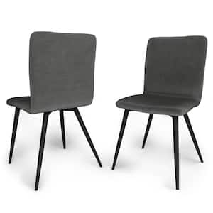 Baylor Mid Century Modern Dining Chair (Set of 2) in Dark Grey Velvet Fabric