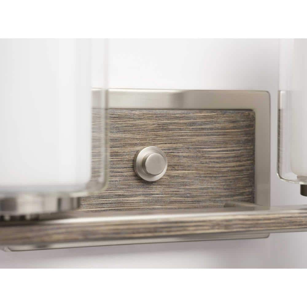 Brushed Nickel 2-Light Cylinder Shade Bath Vanity Fixture