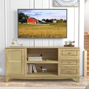 60 in. Drift Wood TV Stand for TVs up to 65 in. with 3-Drawers