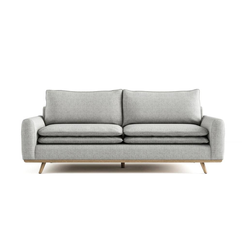 Oak Light Gray Cotton Blend Lawson Sofa with Removable Cushions
