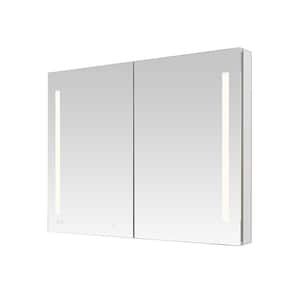 Signature Royale 48 in W x 30 in. H Recessed or Surface Mount Medicine Cabinet with Bi-View Doors and LED Lighting