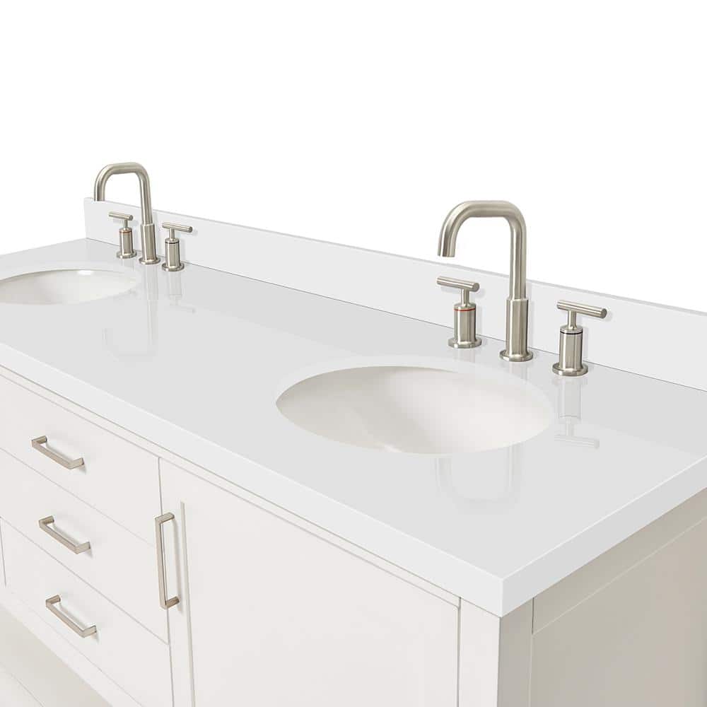 Bayhill 73'' White Double Vanity with Quartz Top