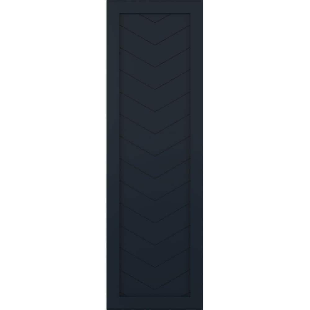 15 in. x 39 in. PVC Single Panel Chevron Modern Style Fixed Mount Board and Batten Shutters in Starless Night Blue price history on PriceWatchPro